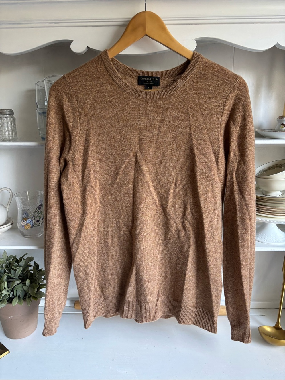 Charter Club Women's Brown Crewneck Sweater